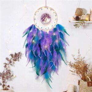 Dream Catcher Tree of Life Wall Decor Crystal Stone Handmade Dream Bohemian